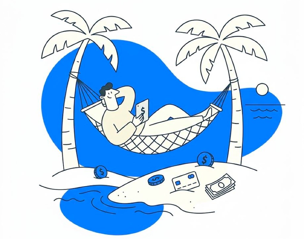 Person relaxing in a hammock — financial independence