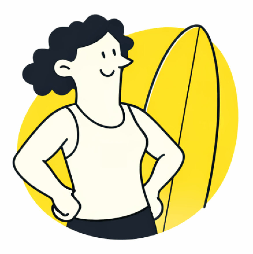 Coast FIRE — surfboard illustration