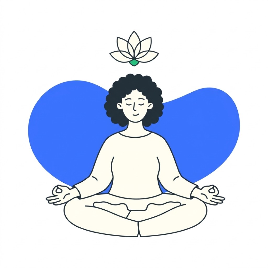 Person meditating calmly — representing peace of mind from financial independence