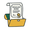 Fixed income — Treasury bond certificate in a folder